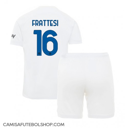 Camisa de time de futebol Inter Milan Davide Frattesi #16 Replicas 2º Equipamento Infantil 2023-24 Manga Curta (+ Calças curtas)